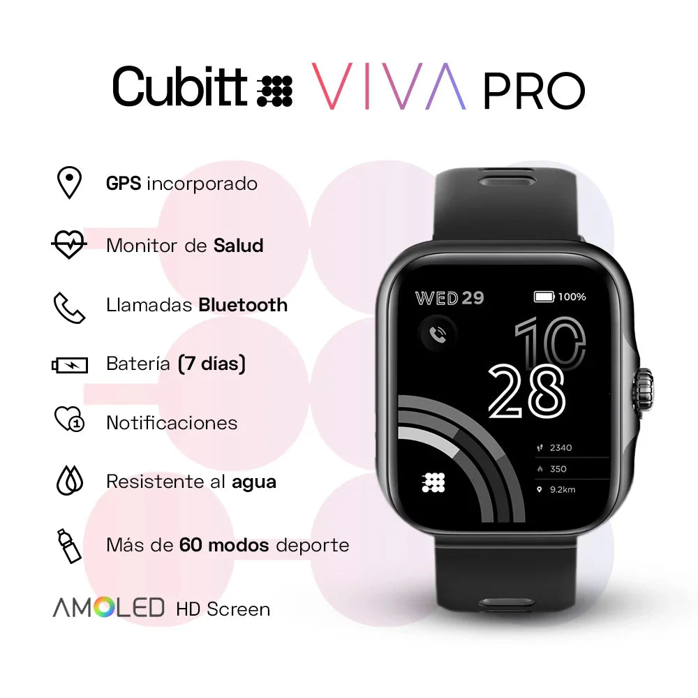 Cubitt VIVA Pro Smartwatch #color_obsidian black